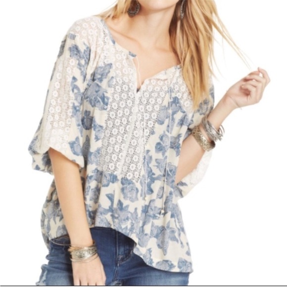 Free People Moon River Peasant Blouse - Picture 1 of 16